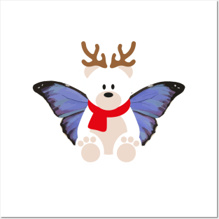 Polar Bear With Butterfly Wings Posters and Art